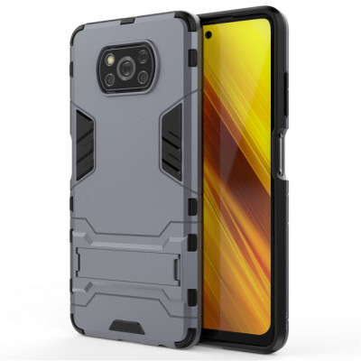 Защитный чехол с ТПУ бампером для Xiaomi Poco X3 (c подставкой) — eCase