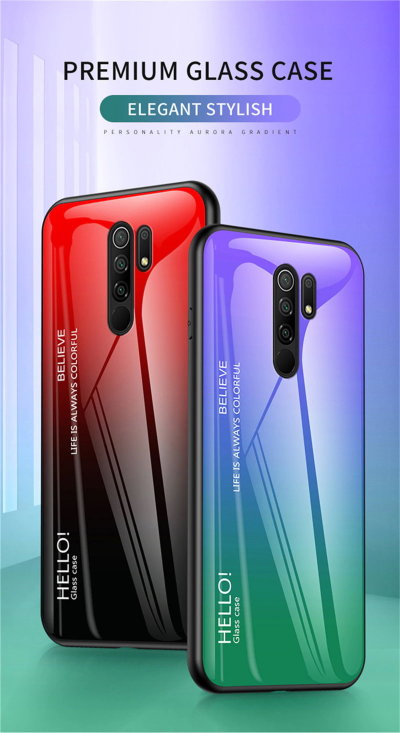 Накладка TPU + Glass Colorful для Xiaomi Redmi 9 — eCase